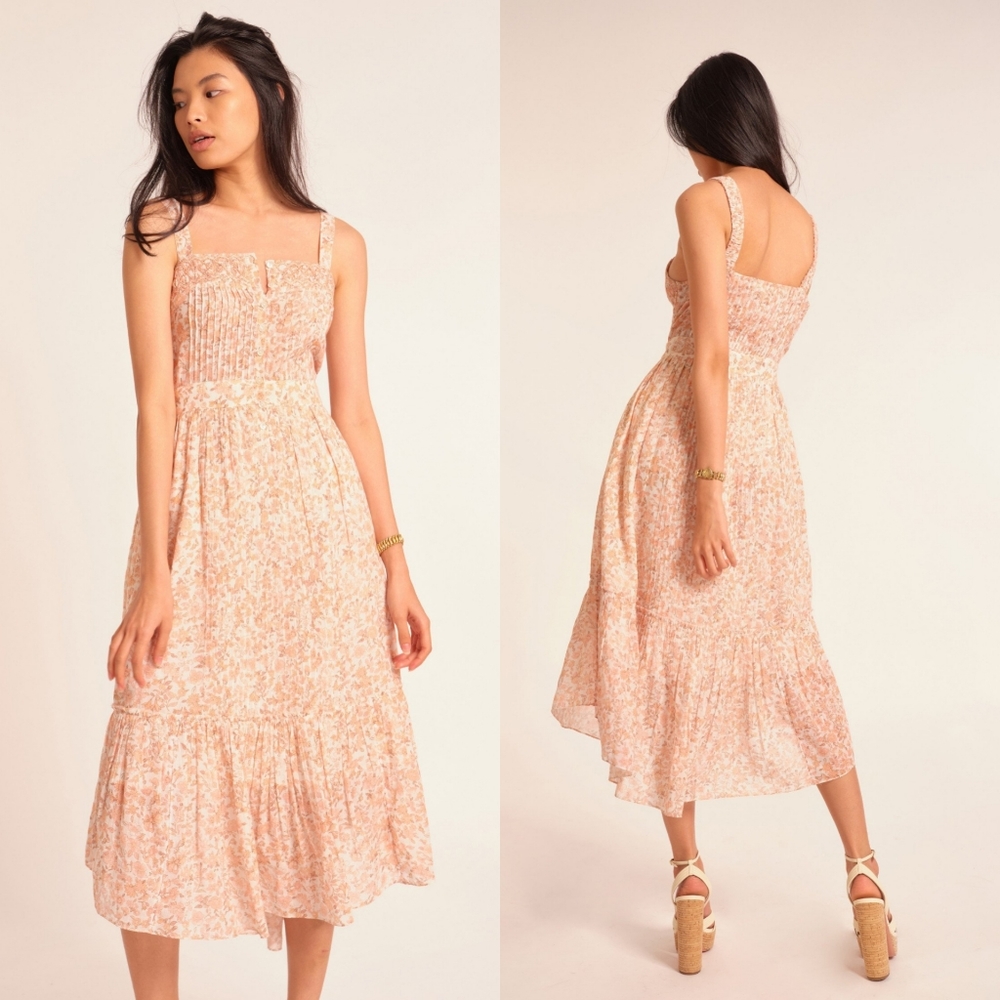 Loveshackfancy Tove Midi Dress in Vanilla Foam